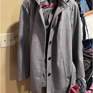 Brand new Hawthorn winter pea coat with hood. It has never been worn.